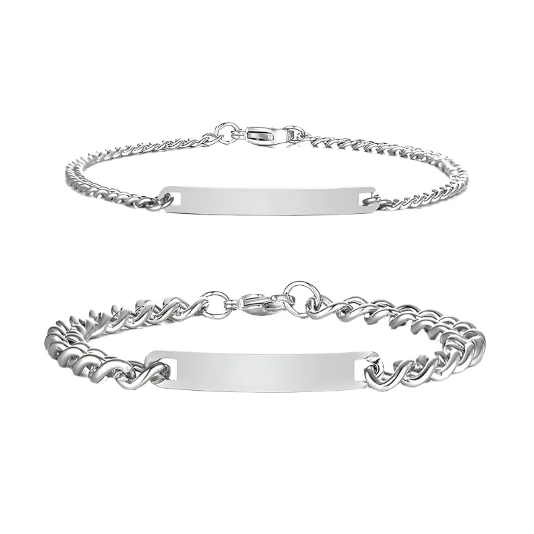 Engraved Bracelet Set – With Eternal Rose Box Gift