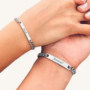 Engraved Bracelet Set – With Eternal Rose Box Gift
