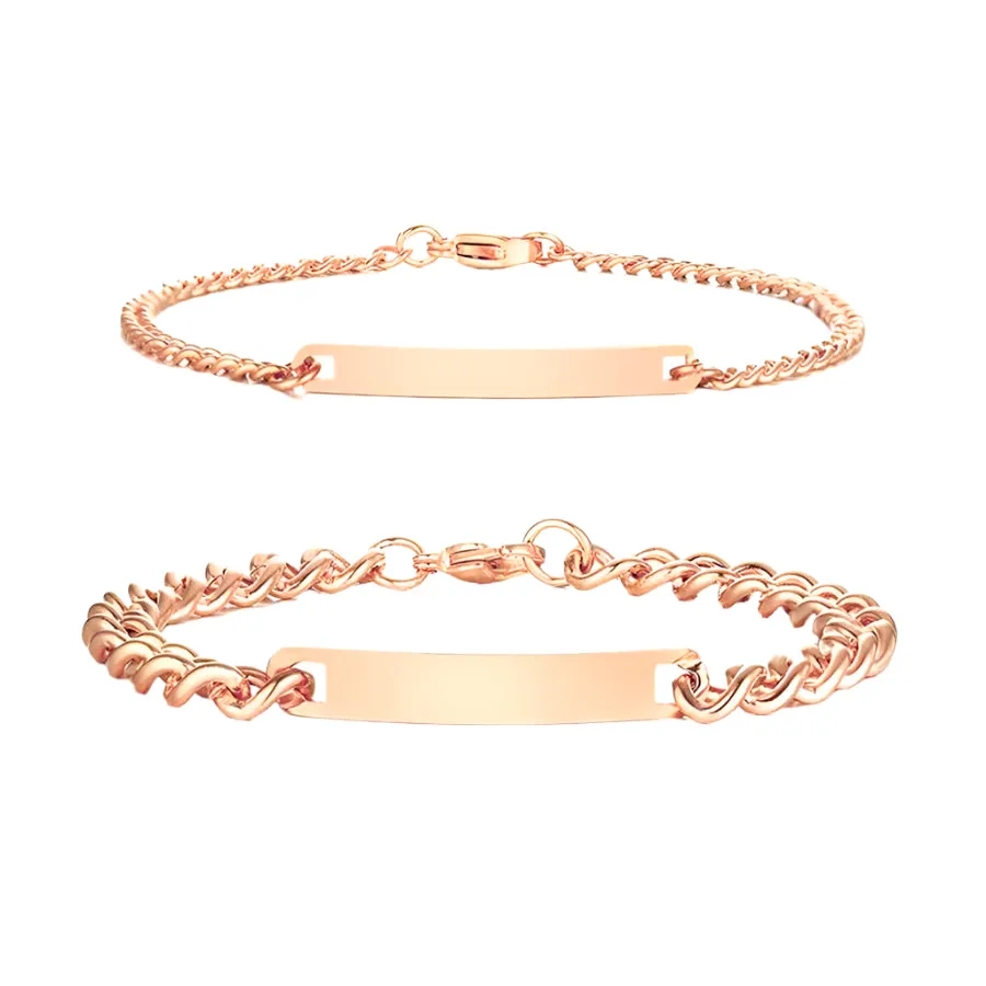 Engraved Bracelet Set – With Eternal Rose Box Gift