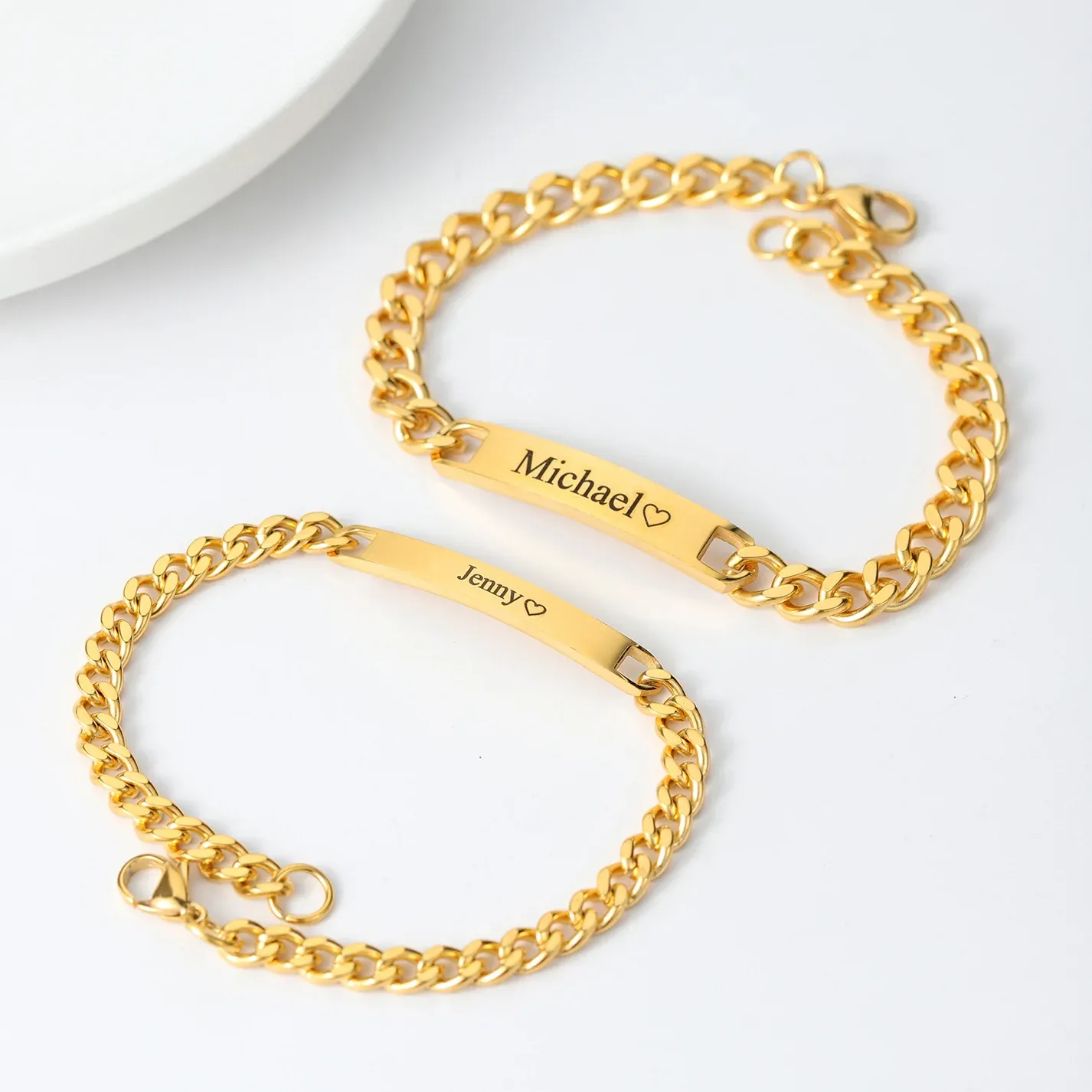 Engraved Bracelet Set – With Eternal Rose Box Gift