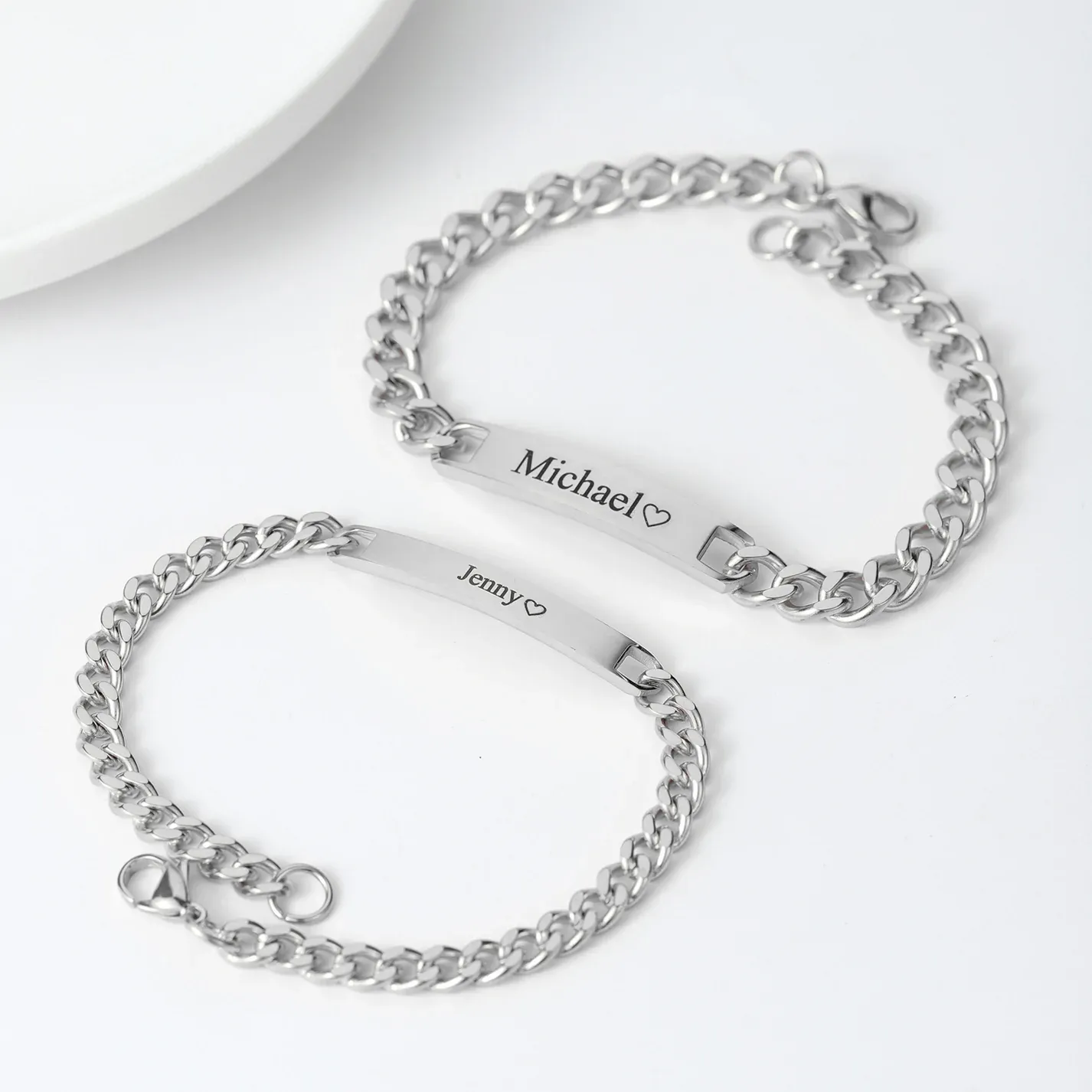 Engraved Bracelet Set – With Eternal Rose Box Gift