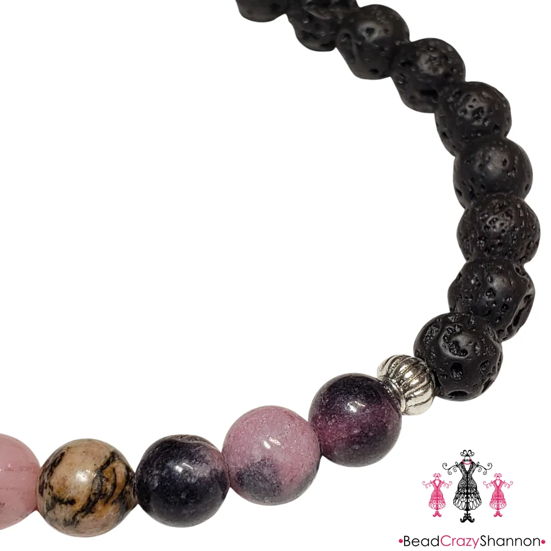 Essential Oil Diffuser Bracelet [Pink Rhodonite]