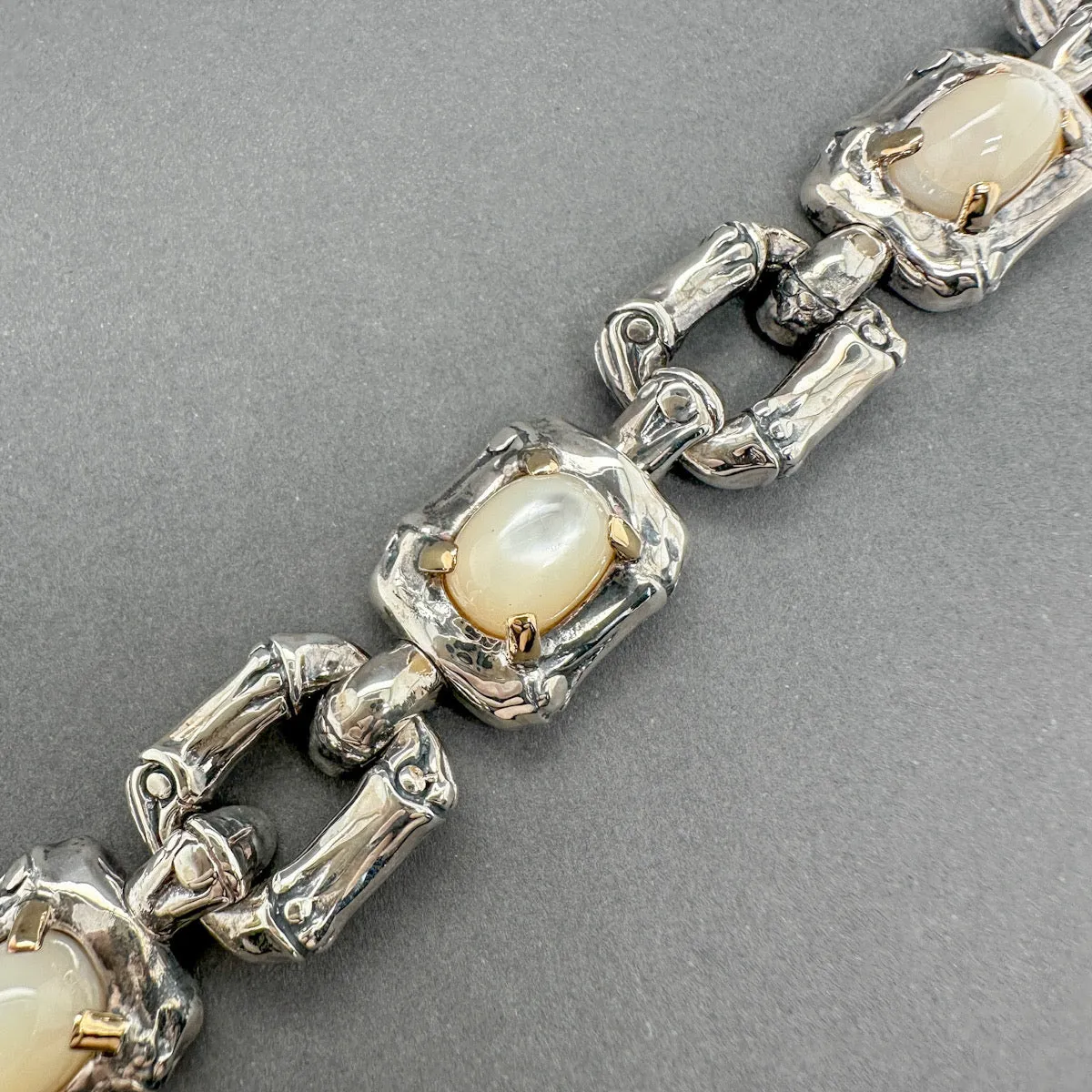 Estate John Hardy SS 18 MOP Bamboo Bracelet
