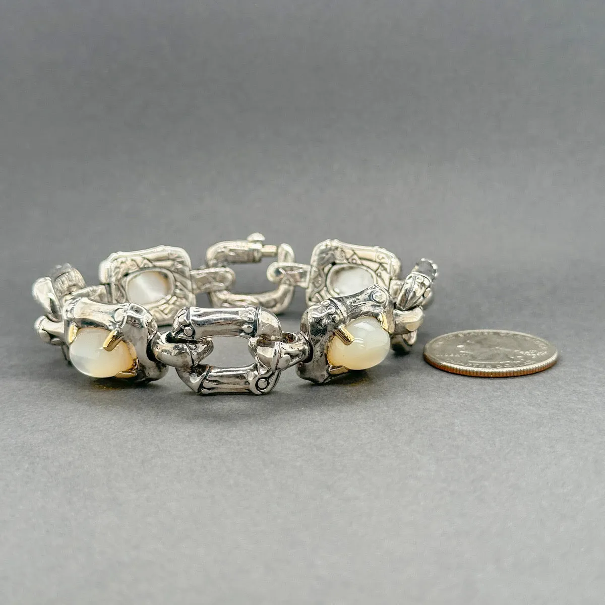 Estate John Hardy SS 18 MOP Bamboo Bracelet