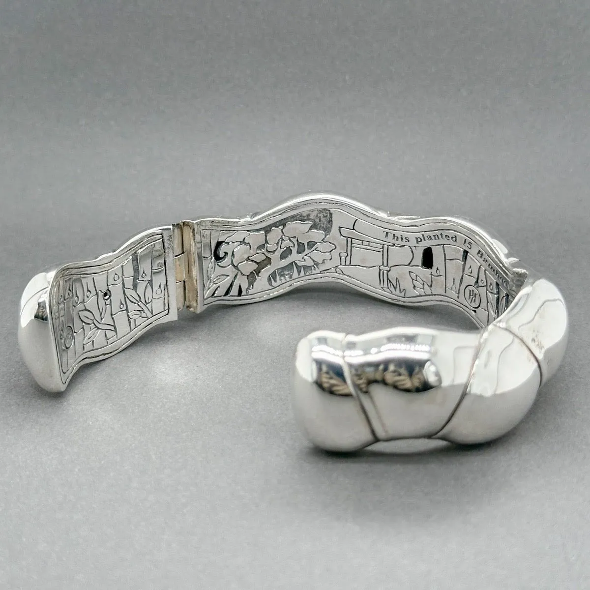 Estate John Hardy SS Wide Bamboo Cuff Bracelet