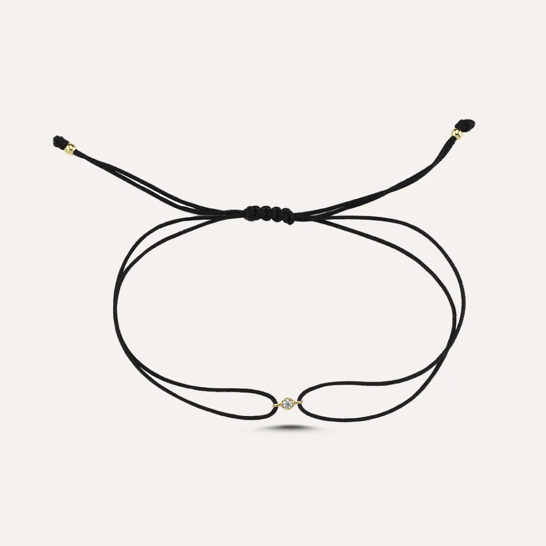 Evil Eye Cord Bracelet and Diamond Cord Bracelet Set