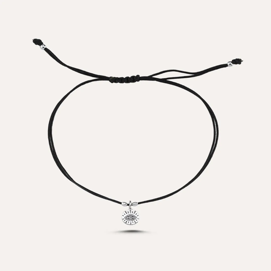 Evil Eye Cord Bracelet and Diamond Cord Bracelet Set