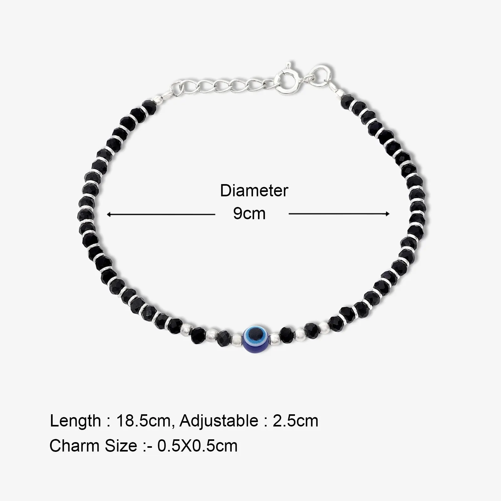 Evil Eye Crystal Bracelet for Women – 925 Sterling Silver