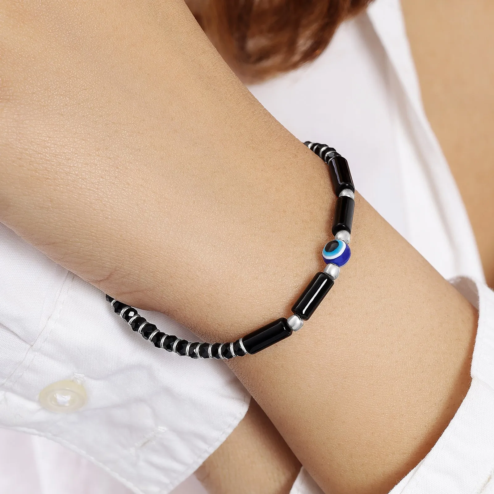 Evil Eye Crystal Bracelet for Women – 925 Sterling Silver