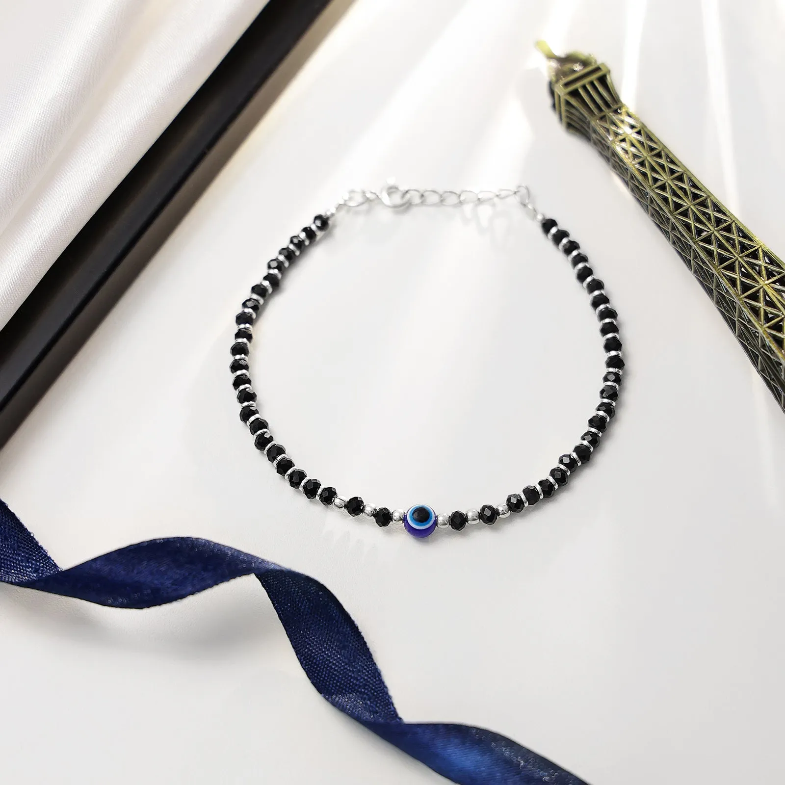 Evil Eye Crystal Bracelet for Women – 925 Sterling Silver