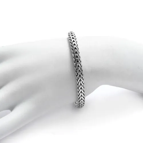 Exquisite Sterling Silver Brick Slide-In Lock Heavy Wheat Chain Bracelet. Available in 3 Lengths.