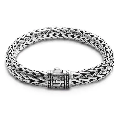 Exquisite Sterling Silver Brick Slide-In Lock Heavy Wheat Chain Bracelet. Available in 3 Lengths.