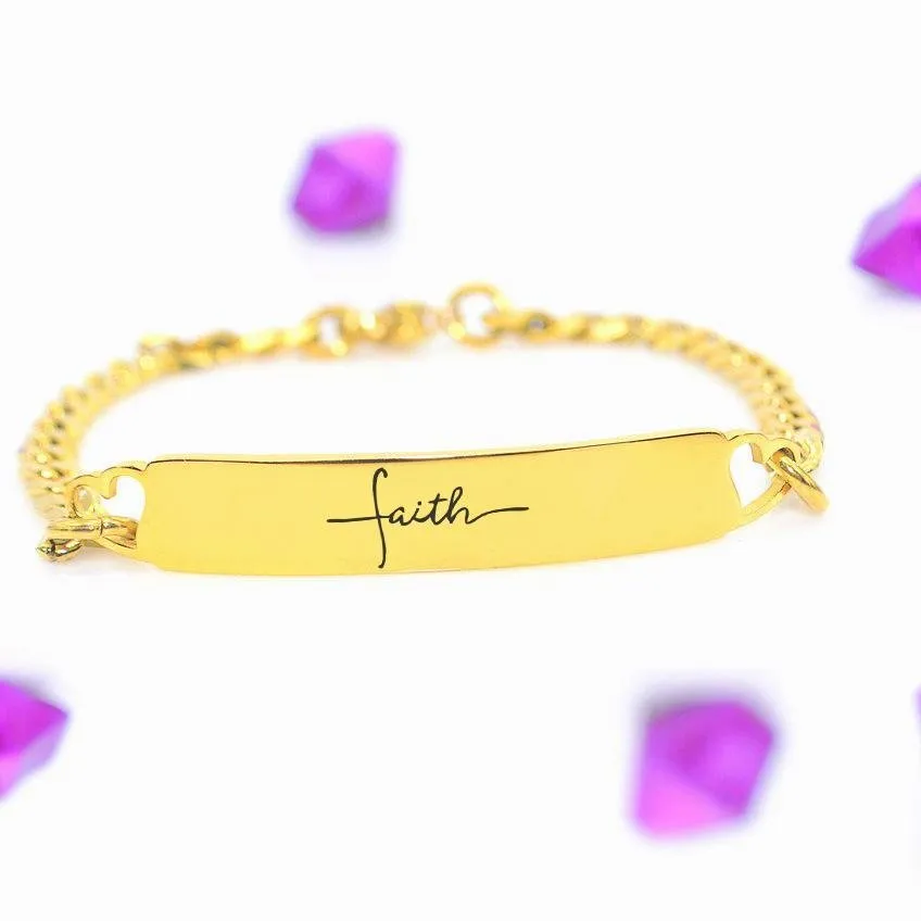 Faith Heart Tag Bracelet
