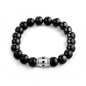 FANCIME Spiritual Beads Mens  Sterling Silver Bracelet