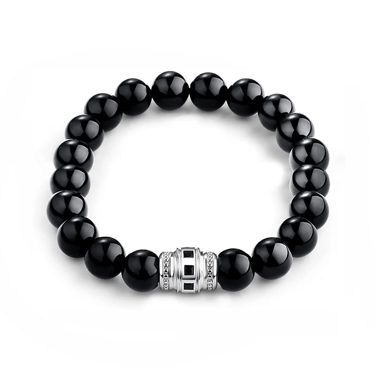 FANCIME Spiritual Beads Mens  Sterling Silver Bracelet