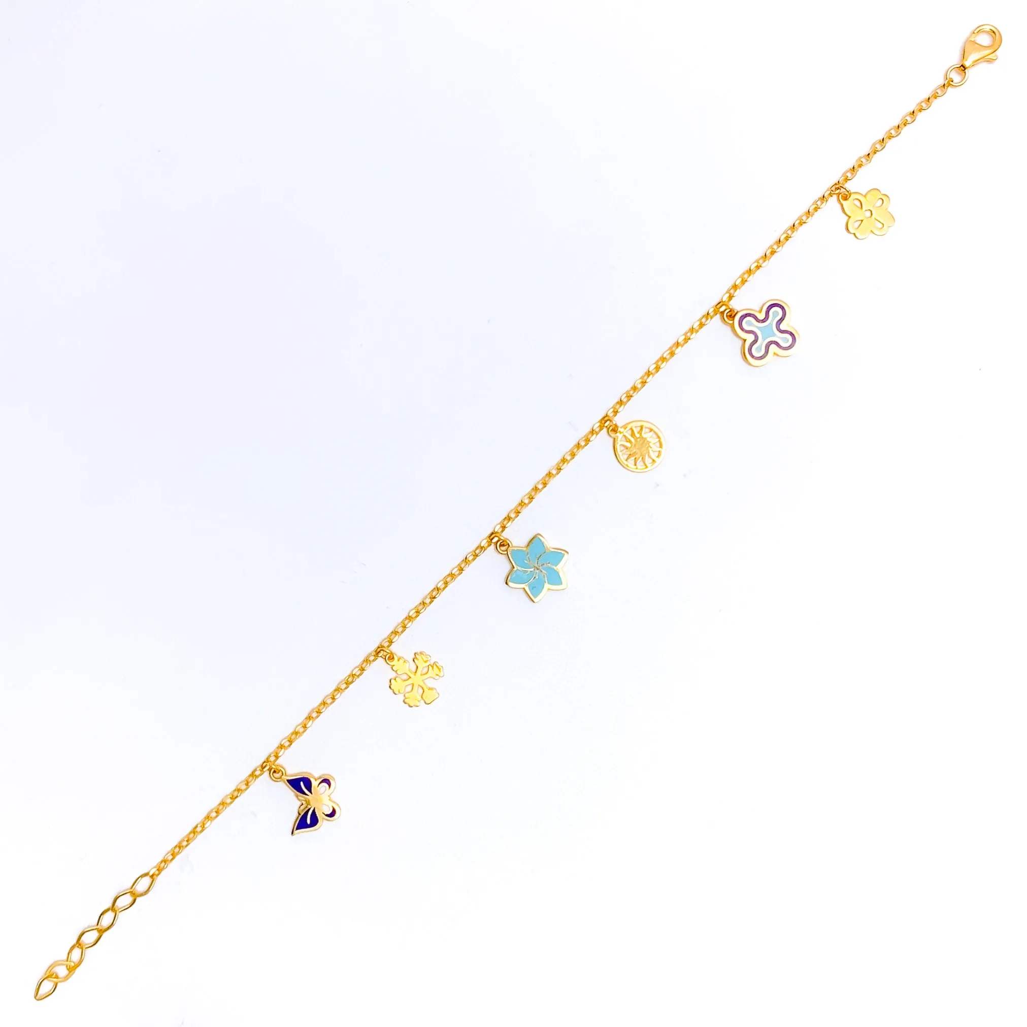 Fancy Butterfly 21k Charm Bracelet