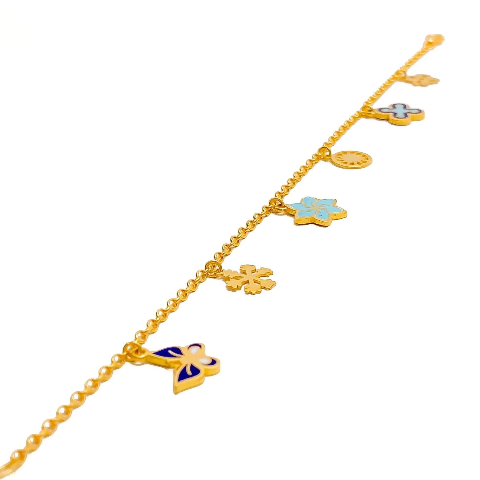 Fancy Butterfly 21k Charm Bracelet
