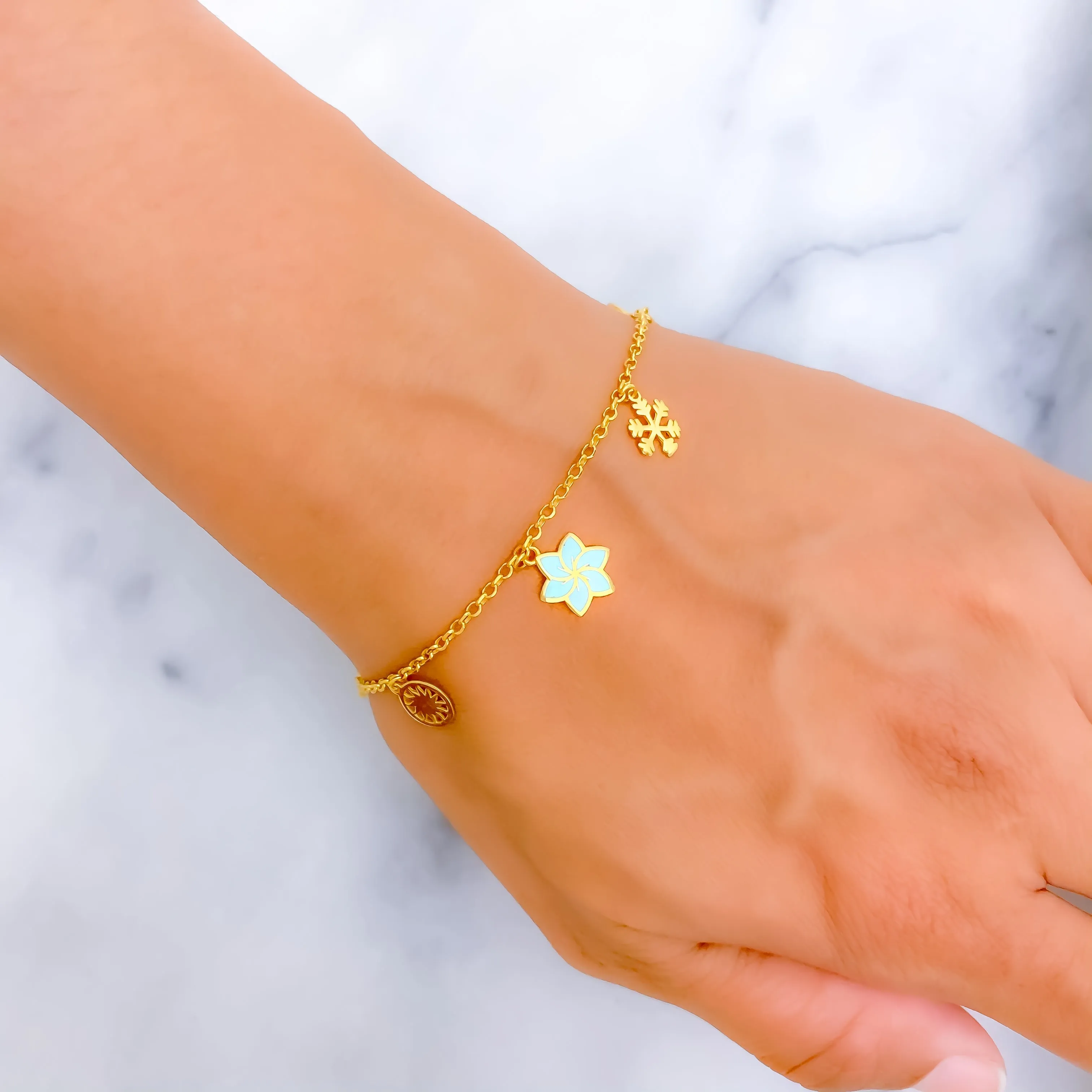 Fancy Butterfly 21k Charm Bracelet