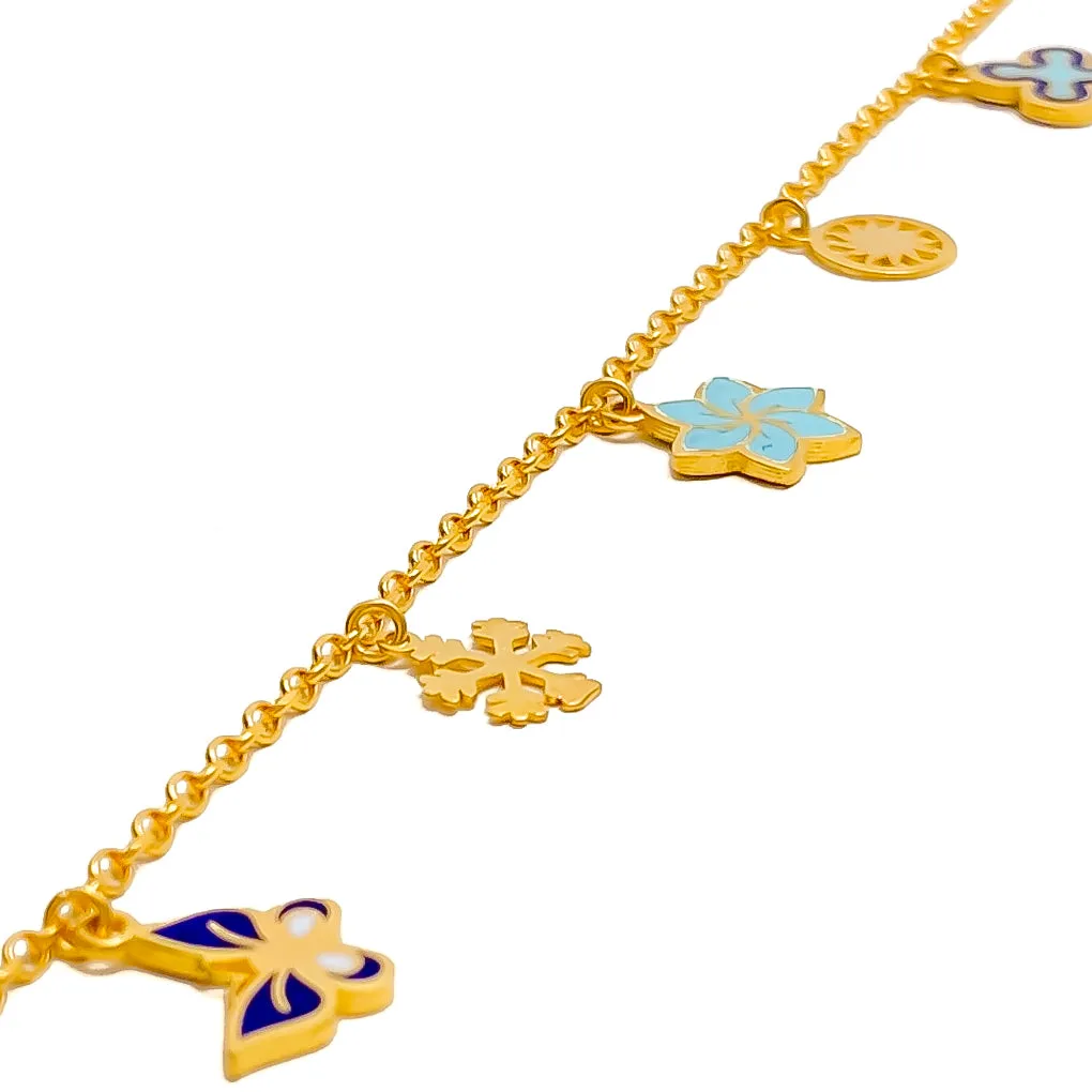 Fancy Butterfly 21k Charm Bracelet