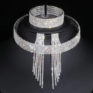 Fashion Choker Necklace Jewelry Full Of Diamonds