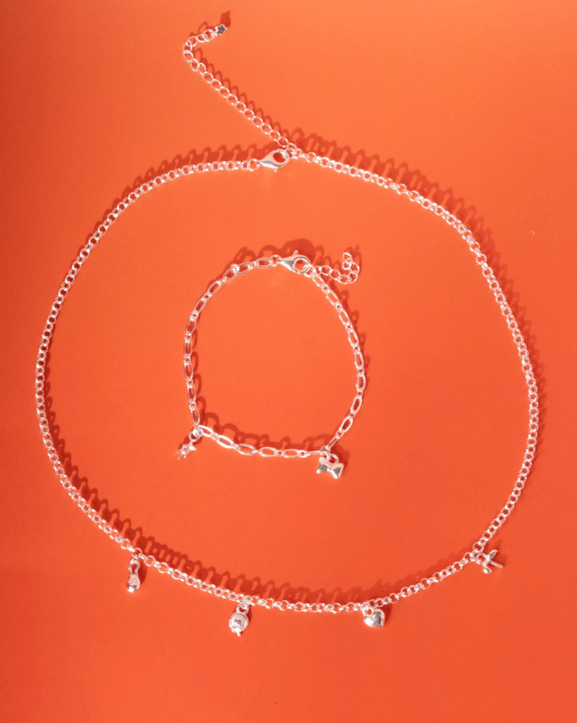 Figaro Charm Bracelet - Sterling Silver