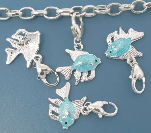 Fish Clip on Pendant for European Jewelry w/ Lobster Clasp