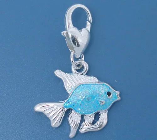 Fish Clip on Pendant for European Jewelry w/ Lobster Clasp