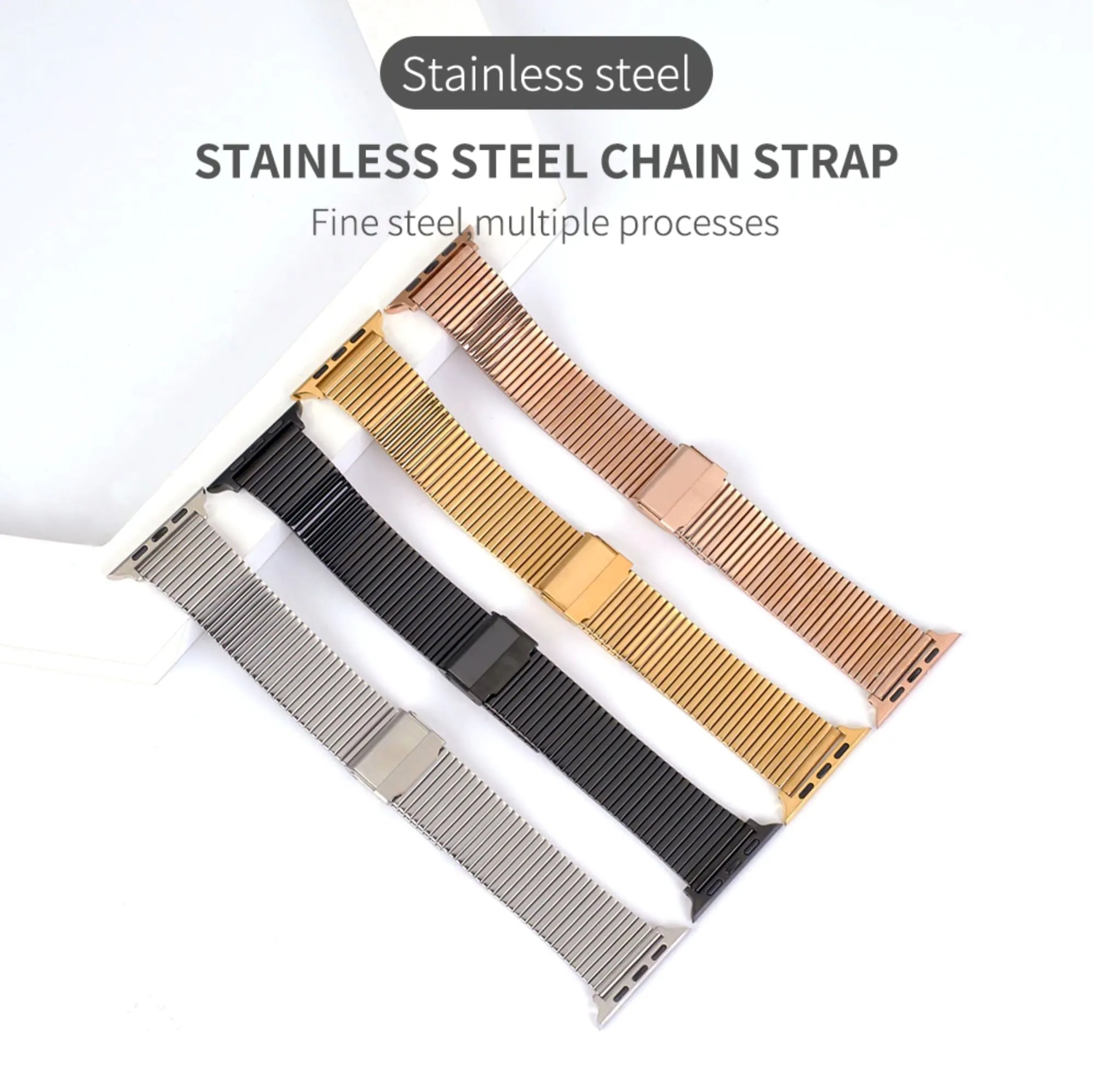 Furper Stainless Steel Strip Bracelet for All Apple Watch Series for 38mm 42mm