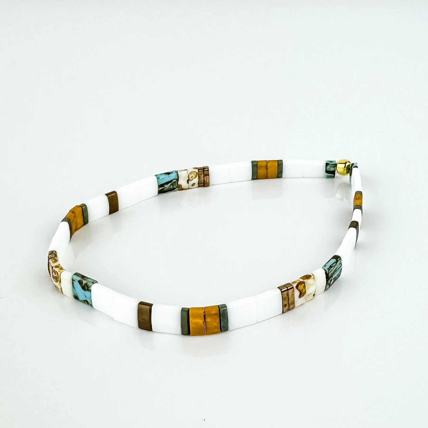 GARDEN | Glass Tila Bead Stretch Bracelets