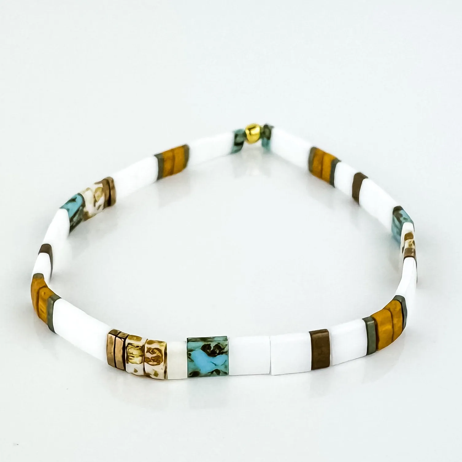 GARDEN | Glass Tila Bead Stretch Bracelets