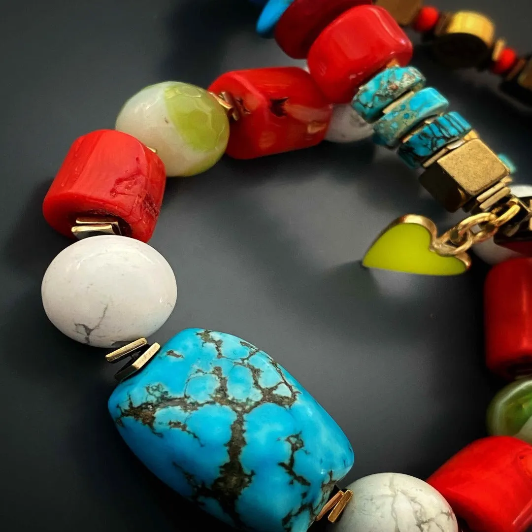 Gemstone Beaded Summer Bracelet