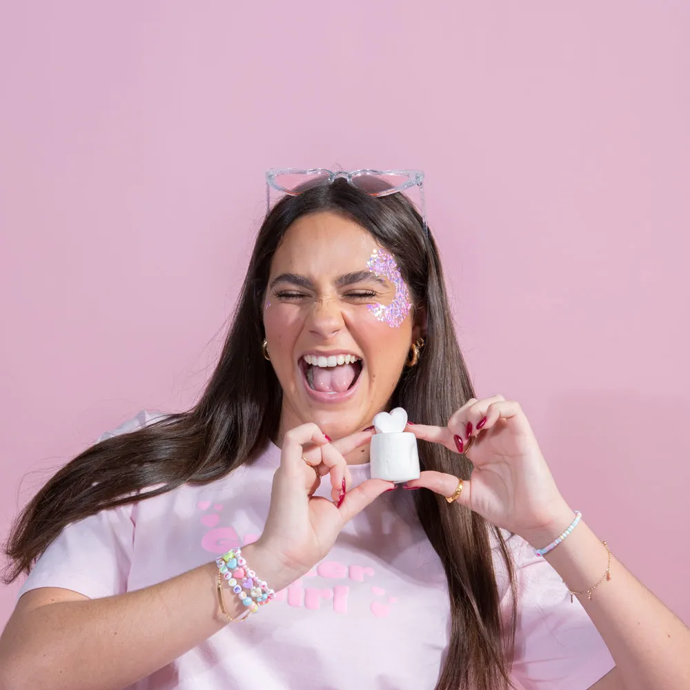 GG Pink T shirt with baby pink puff - Adults