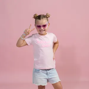 GG Pink T shirt with baby pink puff - Kids