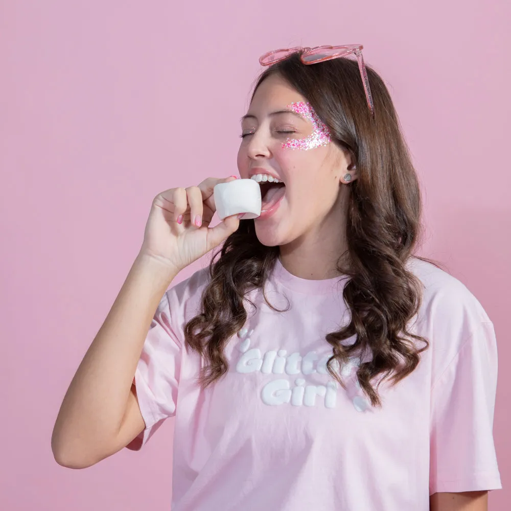 GG Pink T shirt with white puff - Adults