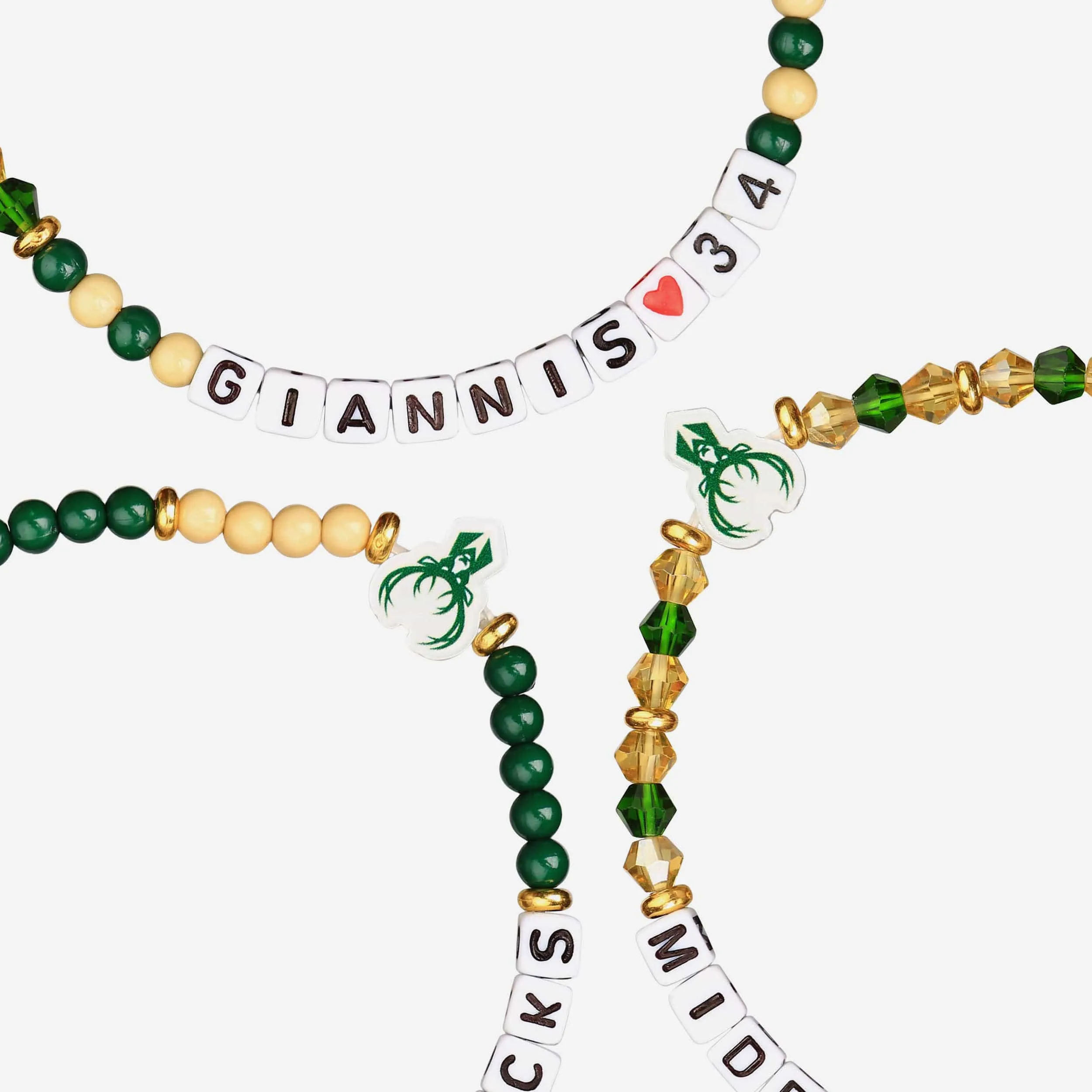 Giannis Antetokounmpo Milwaukee Bucks 3 Pack Player Friendship Bracelet