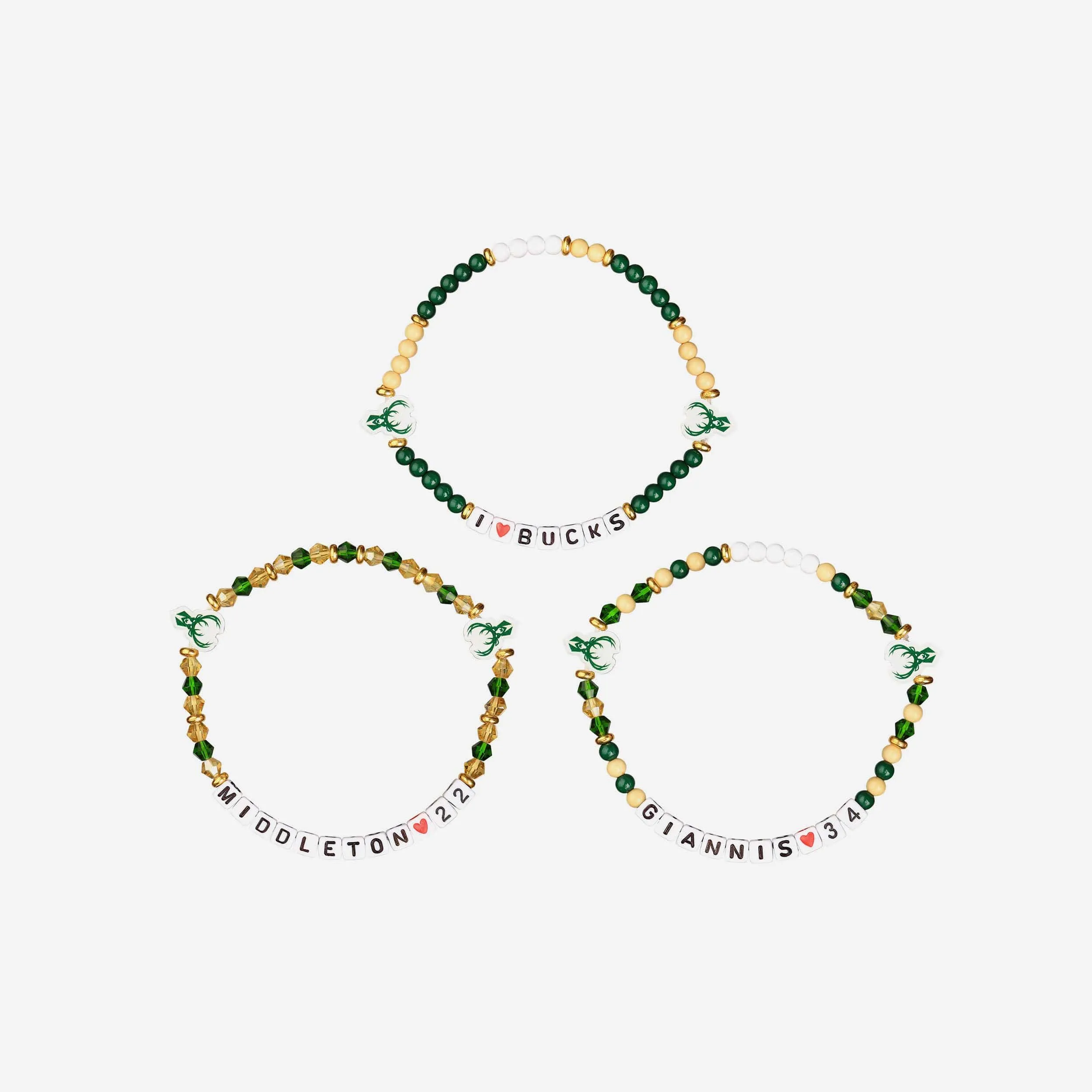 Giannis Antetokounmpo Milwaukee Bucks 3 Pack Player Friendship Bracelet