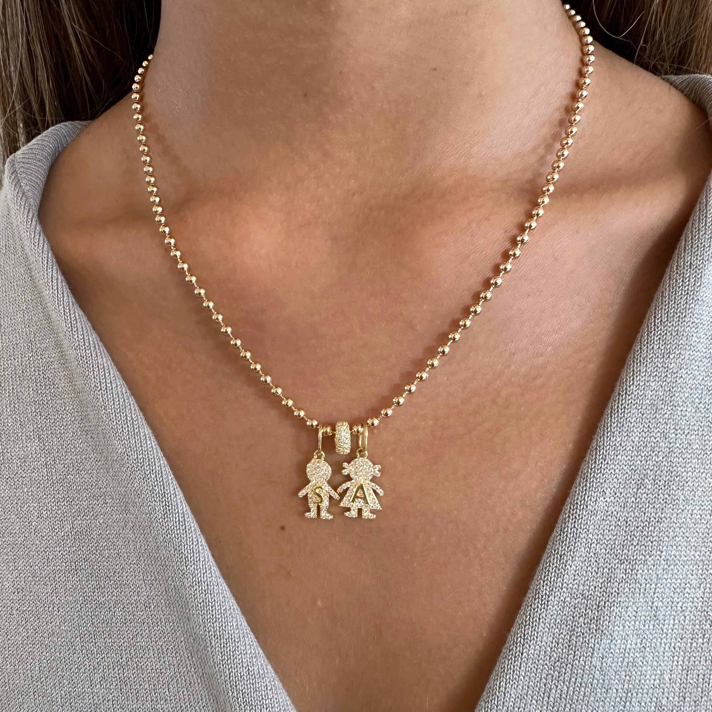 Girl and Boy Initial Charms