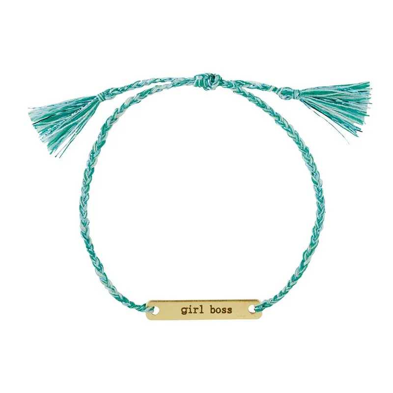 Girl Boss String Gold Bar Bracelet | In a Giftable Glass Jar with Cork Lid