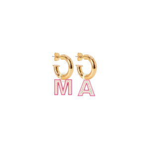 GOLD HOOPS WITH "MA" LETTERS