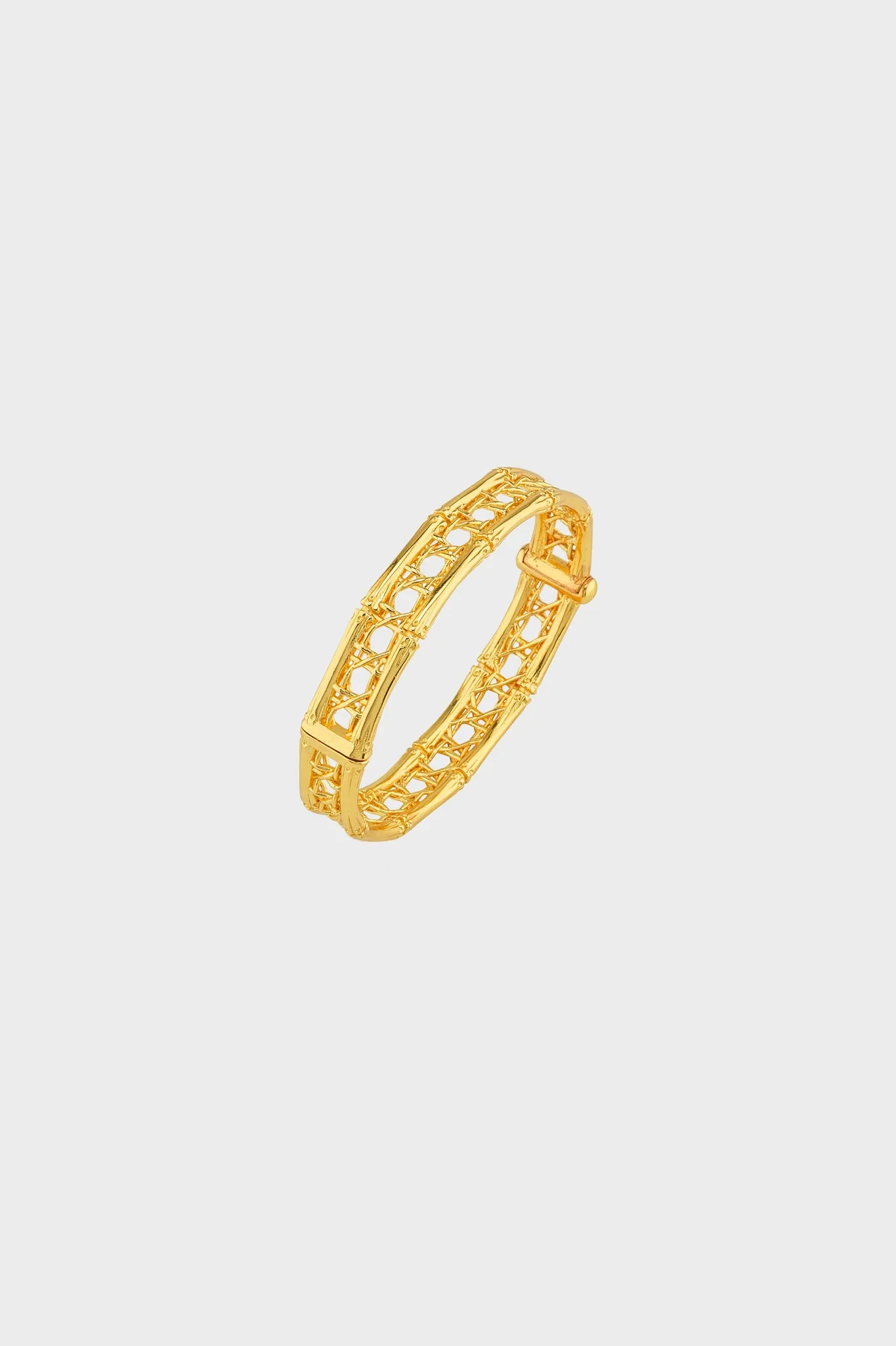 Gold Veranda Caning Hinged Bangle