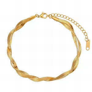 Golden Wave Twist Bracelet – 18K Gold