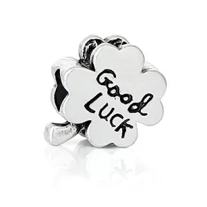 Good Luck Four Leaf Clover Bead Compatible for Most European Snake Chain Bracelet