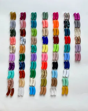 Grab Bag- 300 Mixed beads - 12mm -Bulk 0.49 beads- Acrylic Tube Beads Acrylic Bamboo Beads, Curved , Bracelet Bangle Acrylic Tube Bead