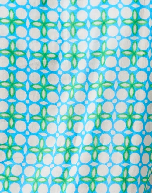 Green and Blue Multi Print Dress
