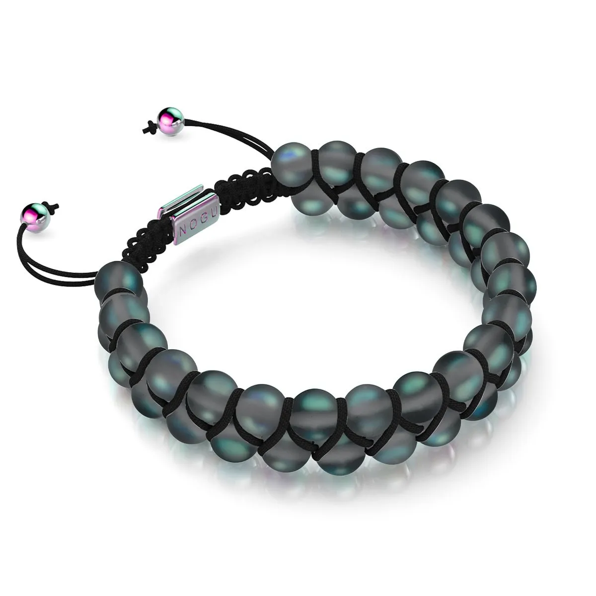 Grey | Unicorn Silver | Double Mermaid Glass Bracelet