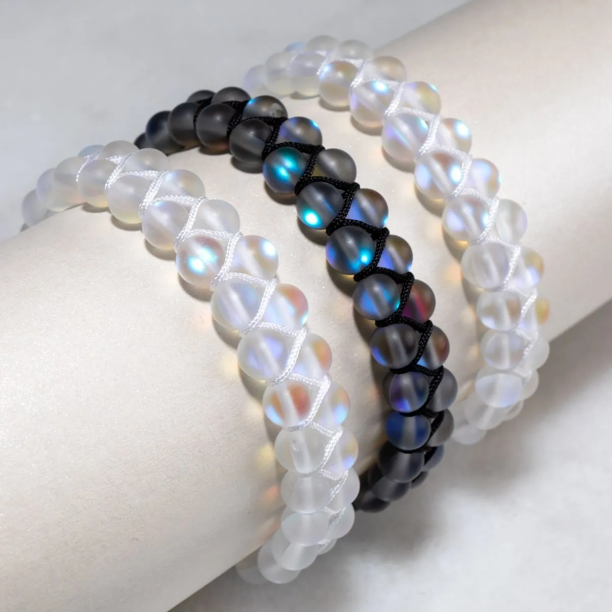 Grey | Unicorn Silver | Double Mermaid Glass Bracelet