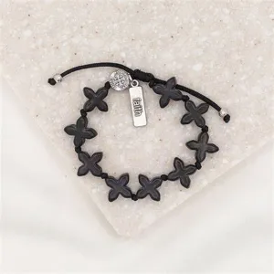Grounded in Faith Bracelets, blk/silver