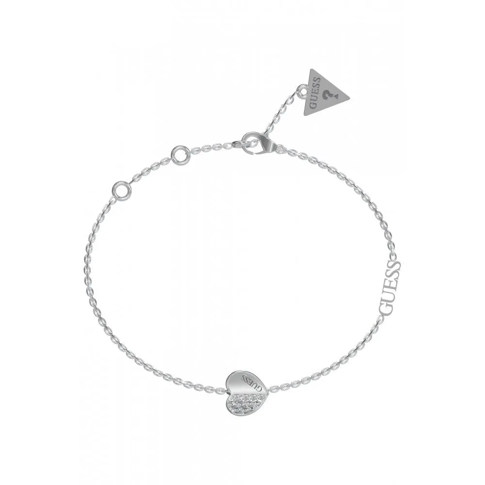 Guess Lovely Silver Heart Bracelet
