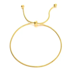 Halo Slide Bolo Bracelet – 18K Gold