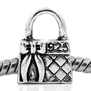 Handbag with Bow Spacer European Bead Compatible for Most European Snake Chain Bracelet